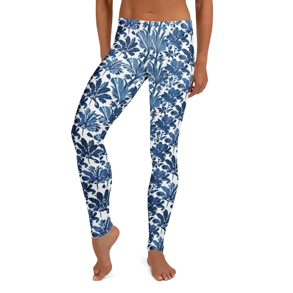 Cobalt Garden on Leggings — Front