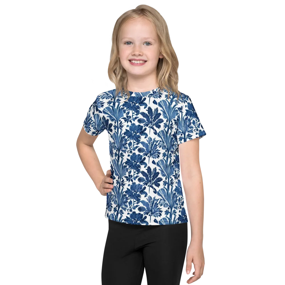 Cobalt Garden on Kids Crew Neck T-Shirt — Front