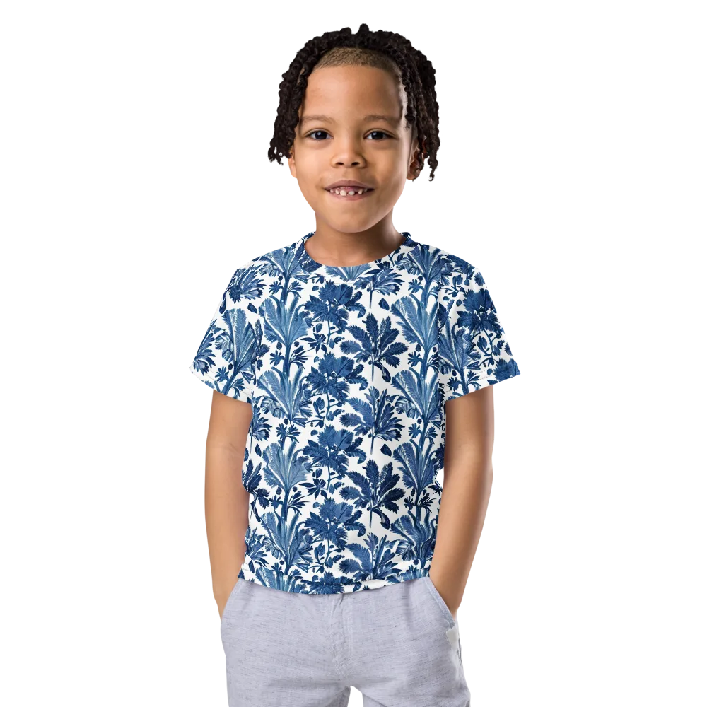 Cobalt Garden on Kids Crew Neck T-Shirt — Front