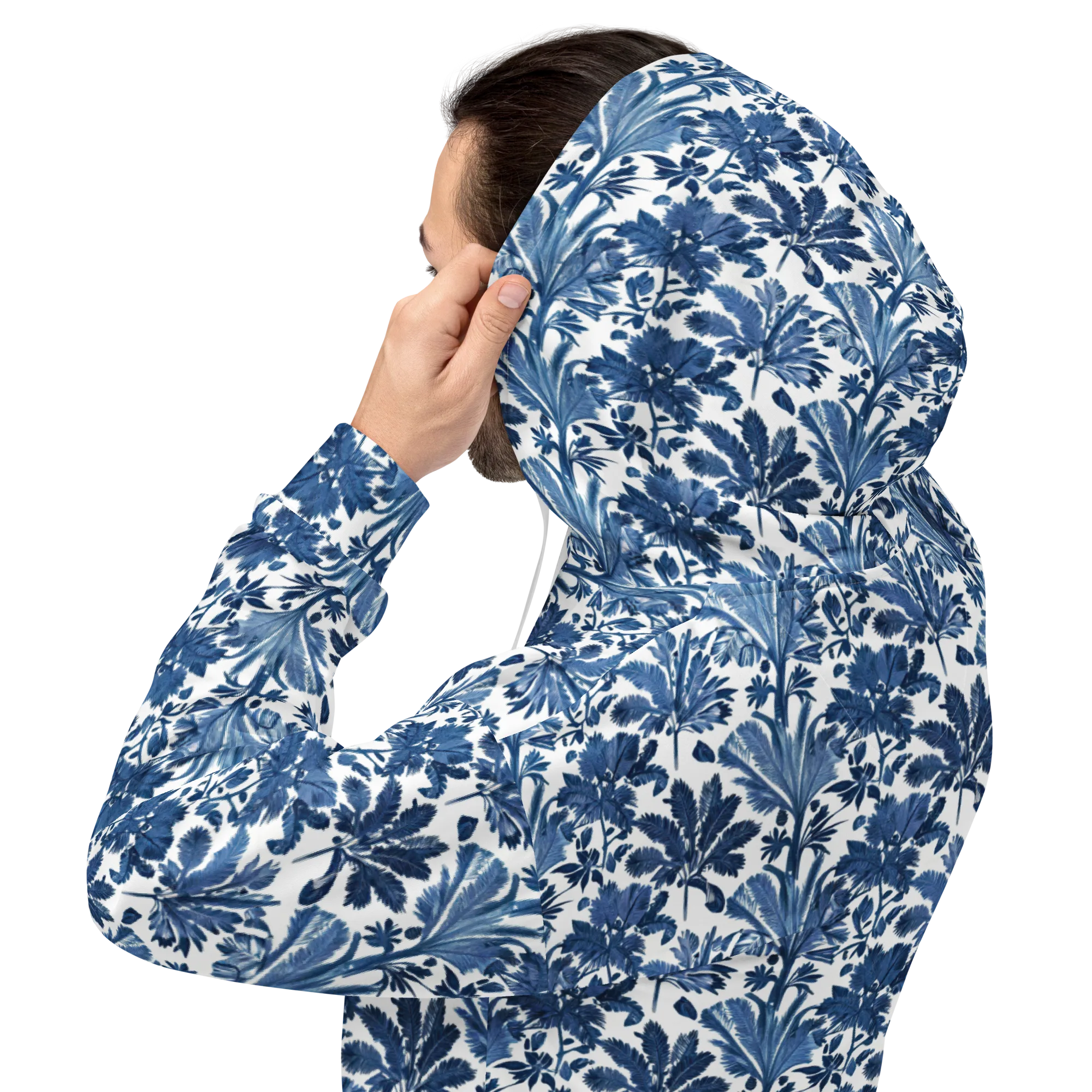 Cobalt Garden on Hoodie — Back