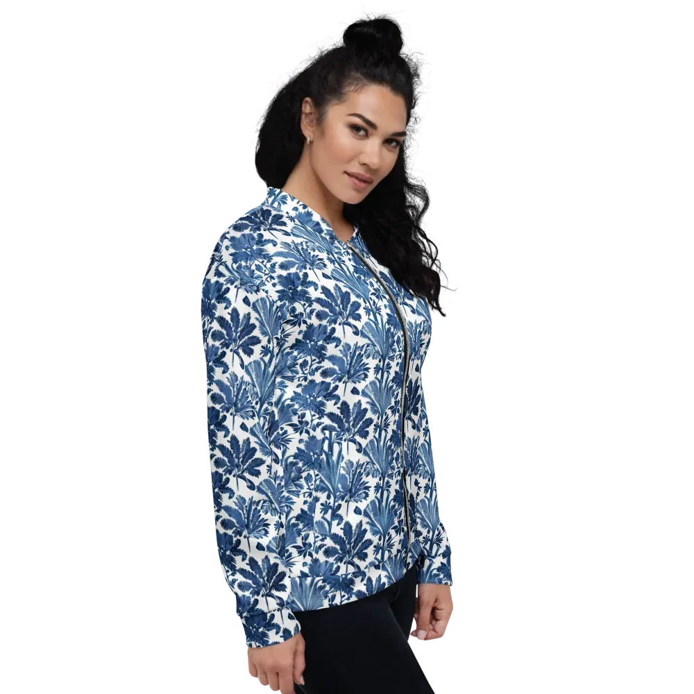 Cobalt Garden on Bomber Jacket — Right