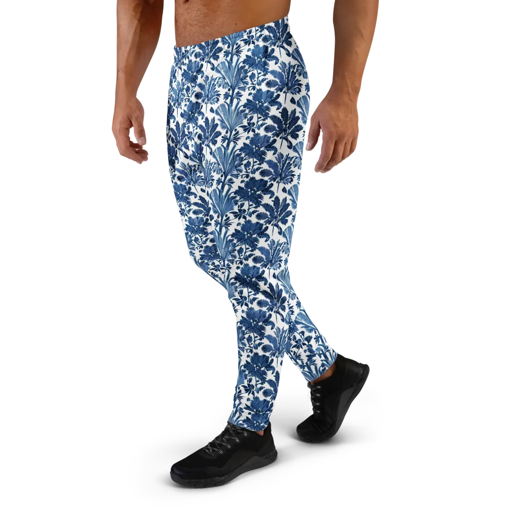 Cobalt Garden on Men's Joggers — Left