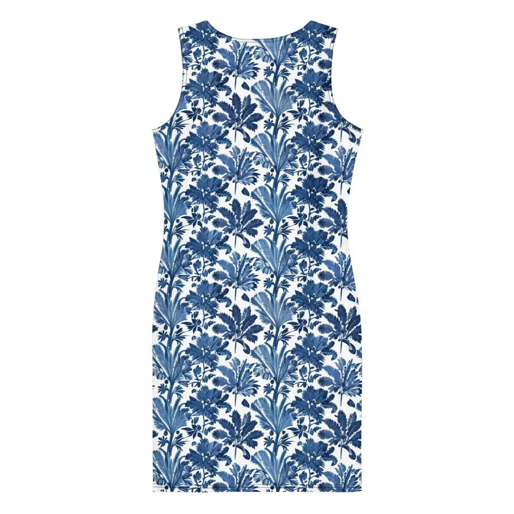 Cobalt Garden on Bodycon Dress — Back