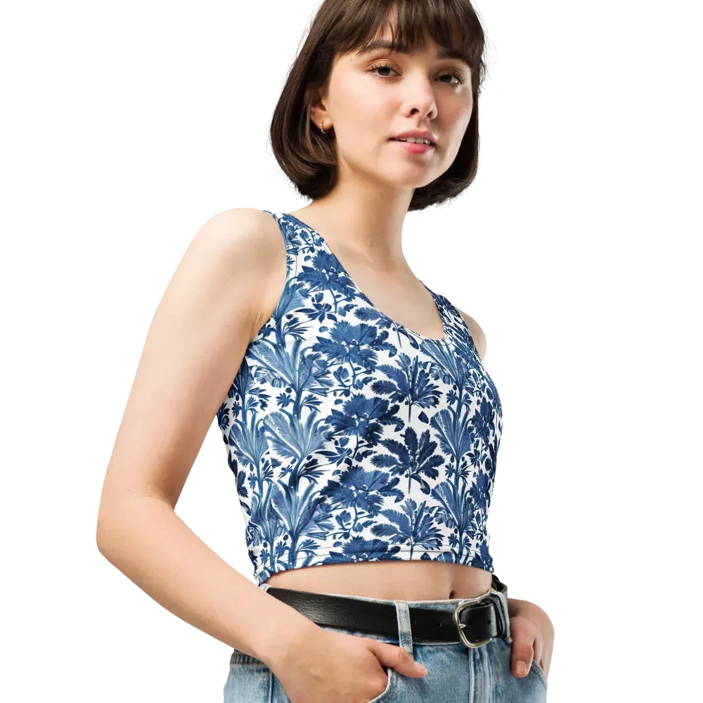 Cobalt Garden on Crop Top — Right Front