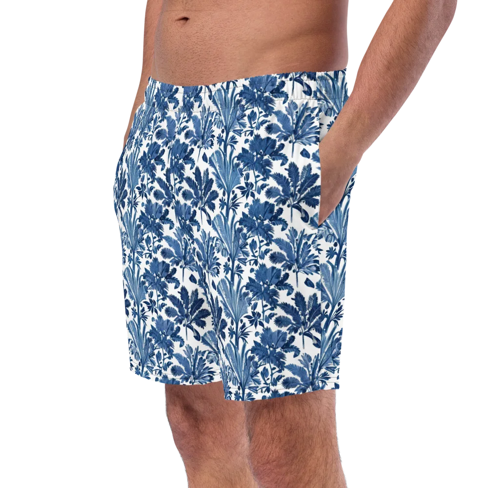 Cobalt Garden on Swim Trunks — Left Front