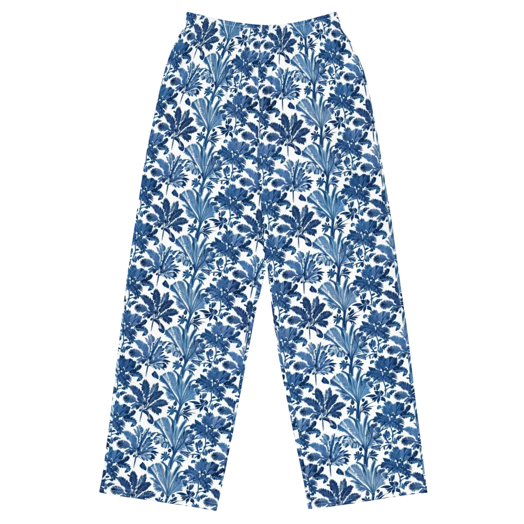 Cobalt Garden on Wide-Leg Pants — Front