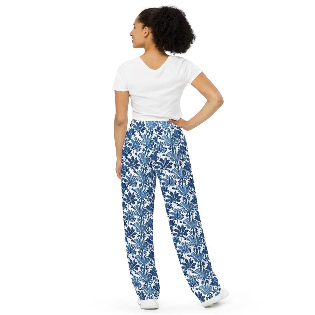 Cobalt Garden on Wide-Leg Pants — Back