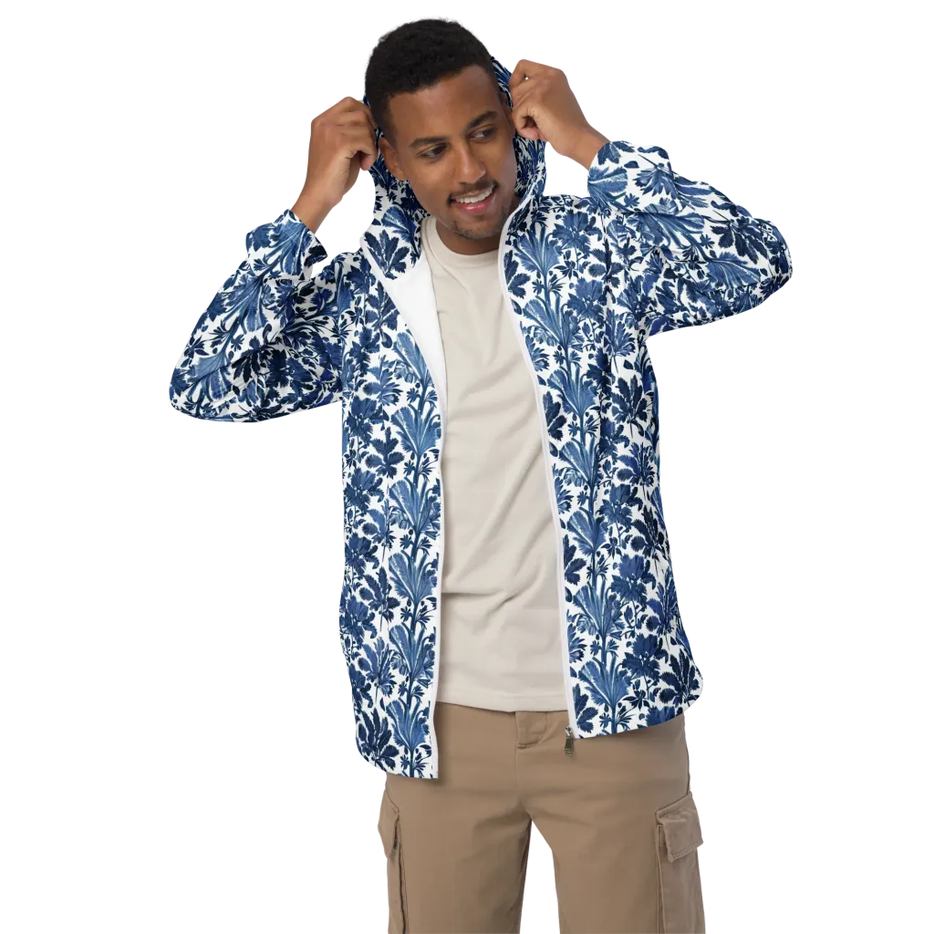 Cobalt Garden on Men's Windbreaker — Front