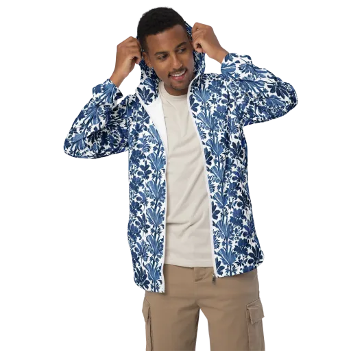 Cobalt Garden on a Men's Windbreaker