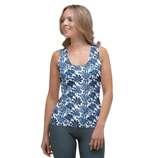 Cobalt Garden on a Women's Tank Top