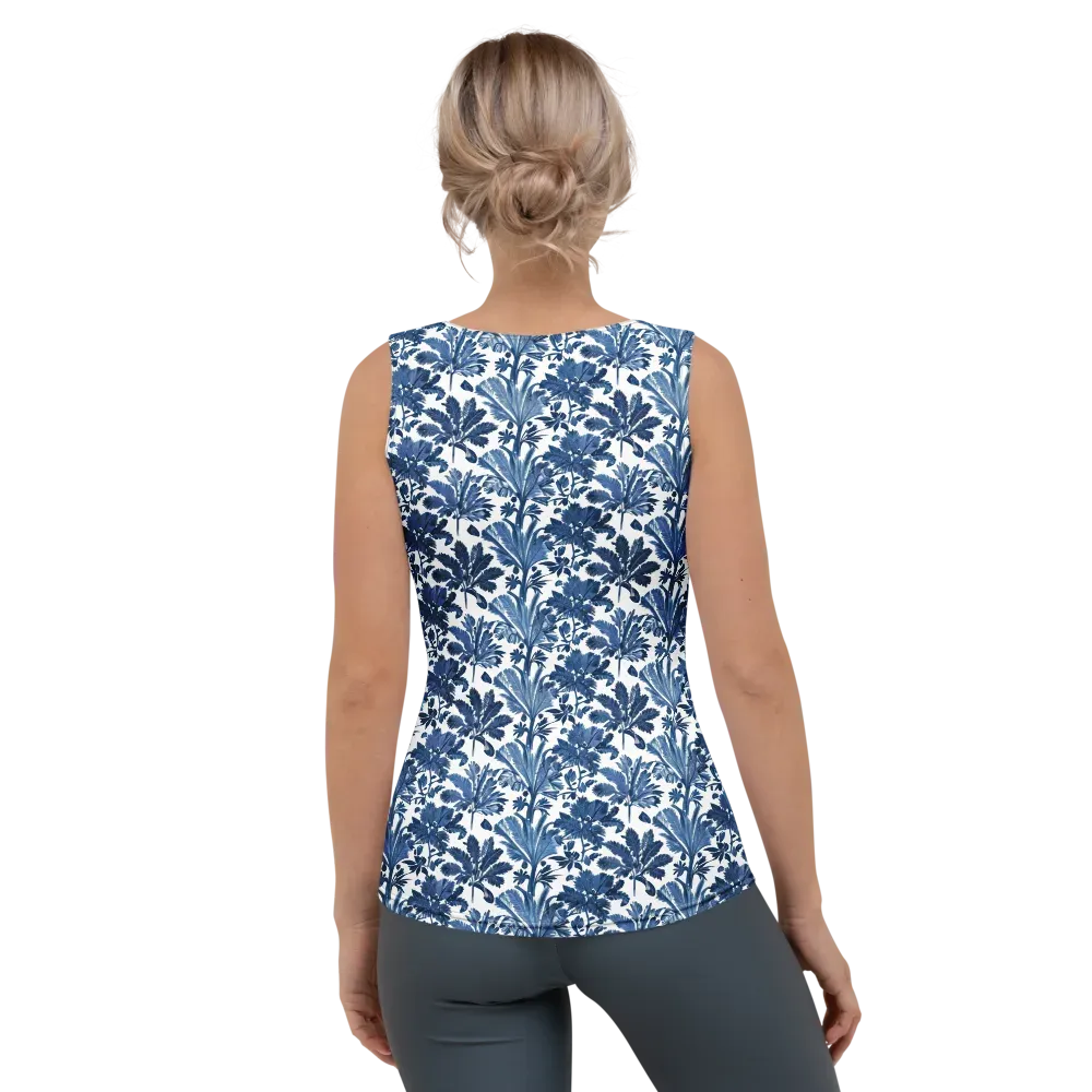 Cobalt Garden on Women's Tank Top — Back