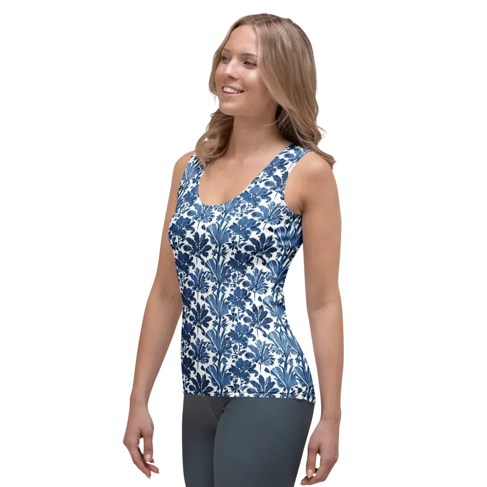Cobalt Garden on Women's Tank Top — Left Front