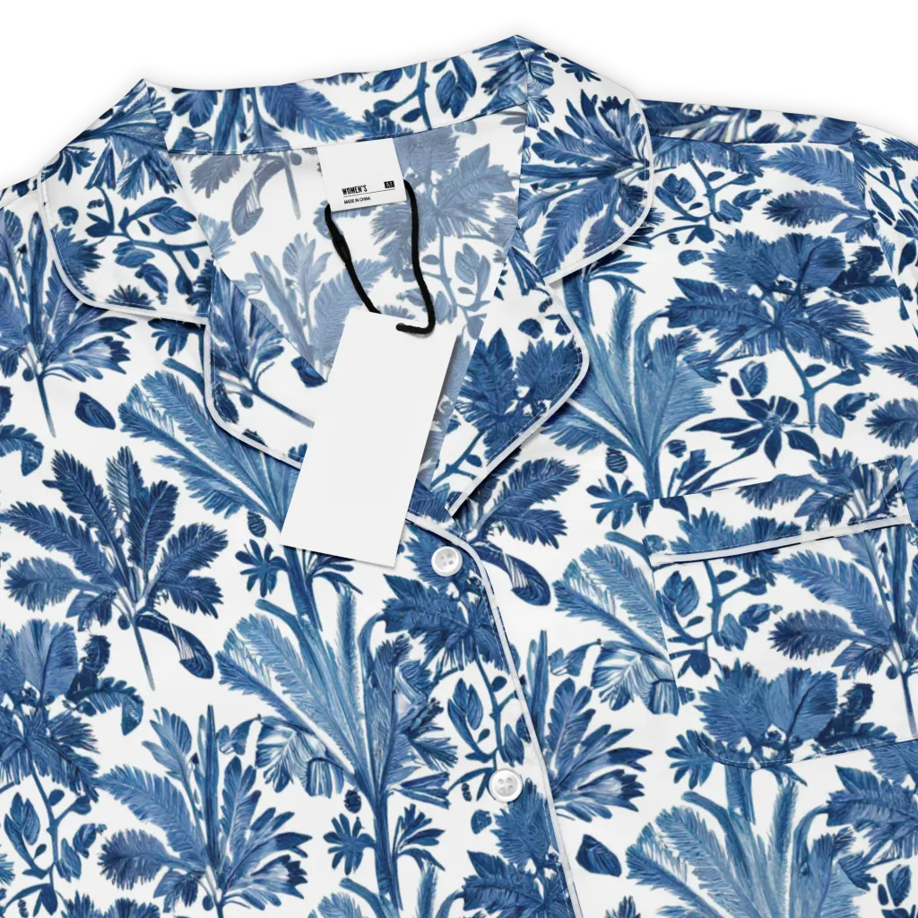 Cobalt Garden on Women's Short Sleeve Pajama Top — Product details