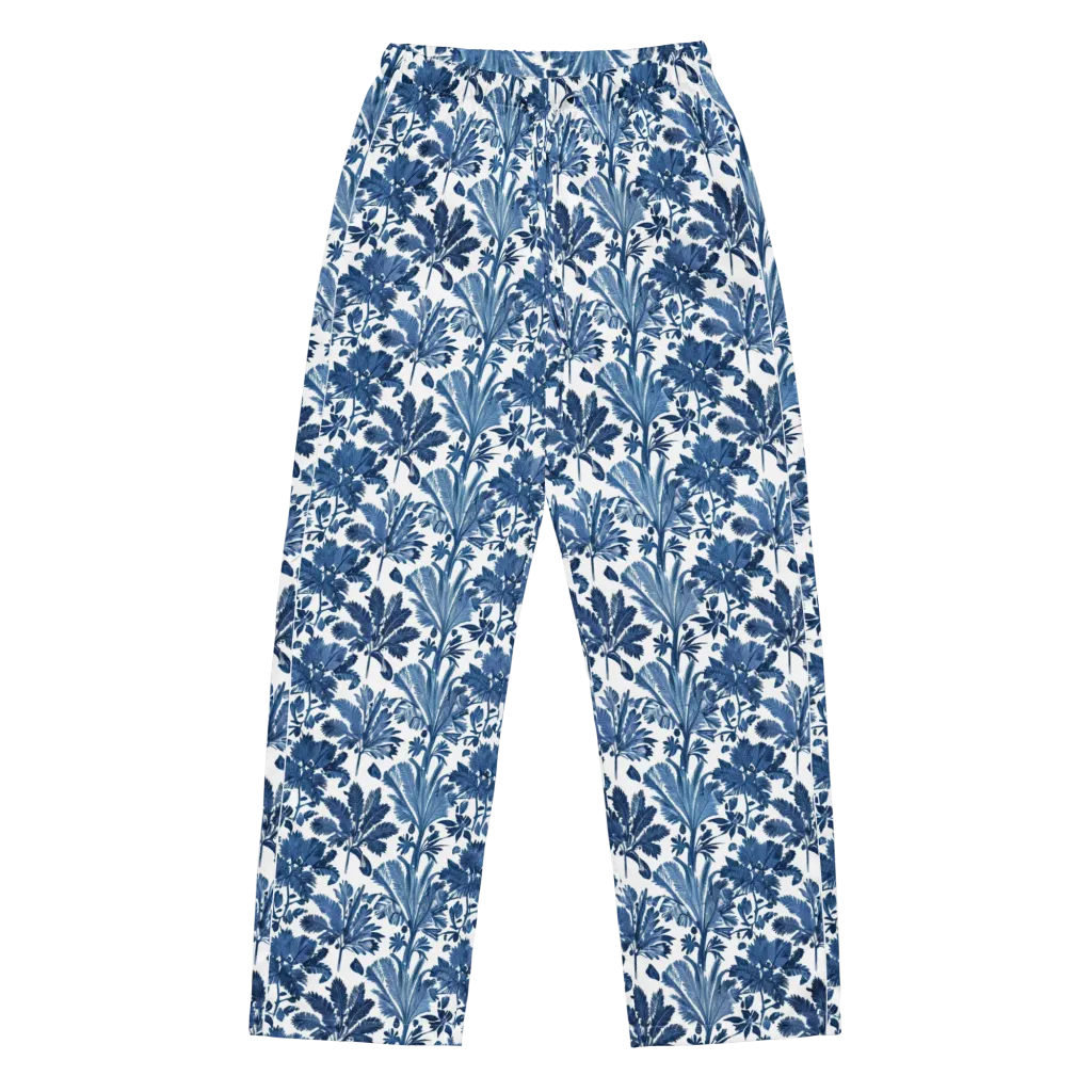 Cobalt Garden on Women's Pajama Pants — Front
