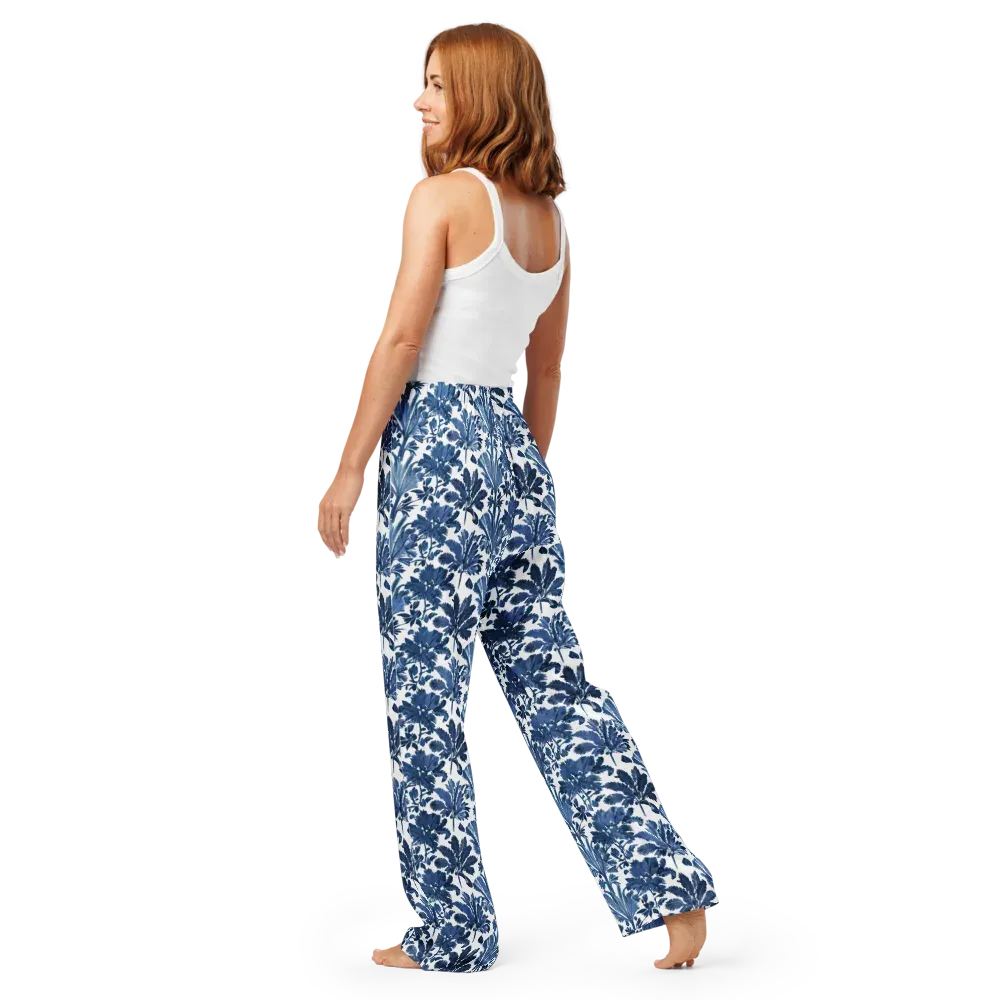 Cobalt Garden on Women's Pajama Pants — Back