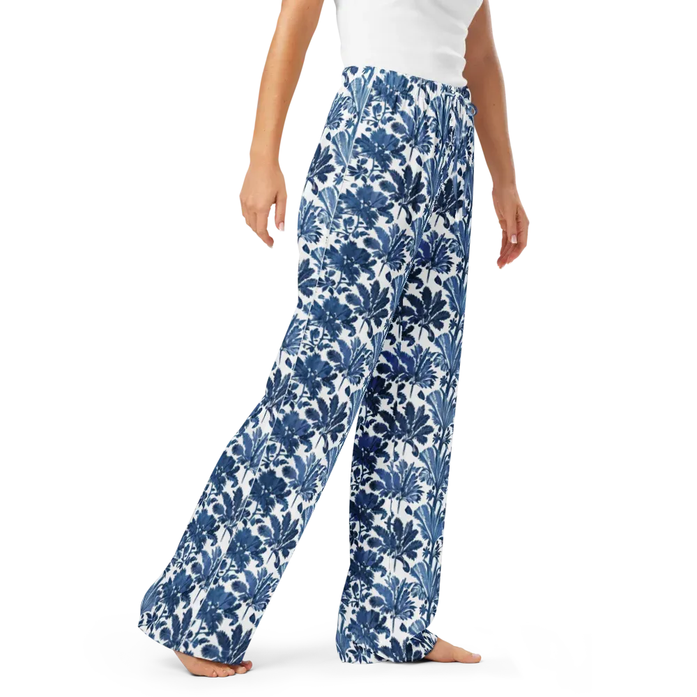 Cobalt Garden on Women's Pajama Pants — Right Front