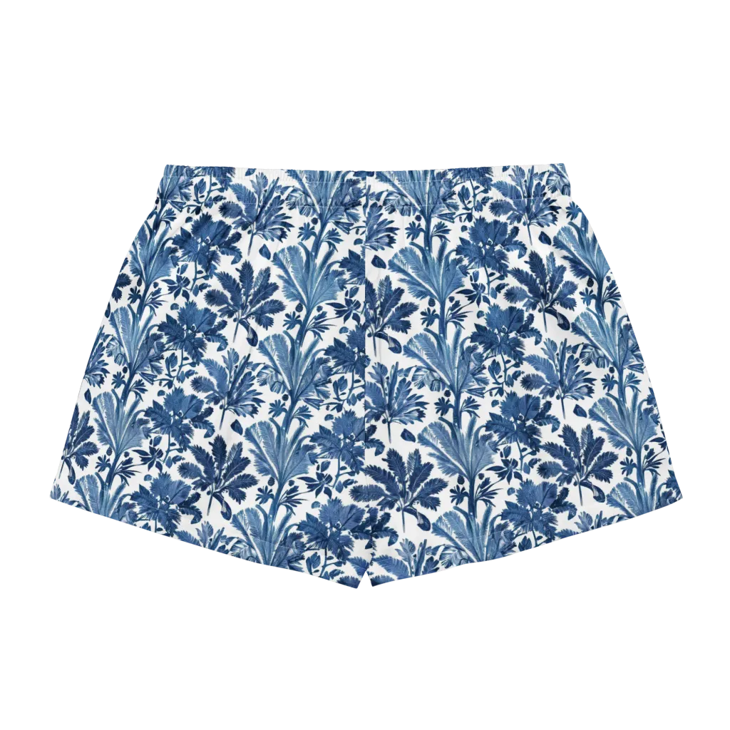 Cobalt Garden on Women's Pajama Shorts — Back