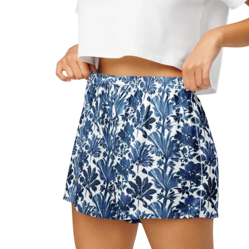 Cobalt Garden on a Women's Pajama Shorts