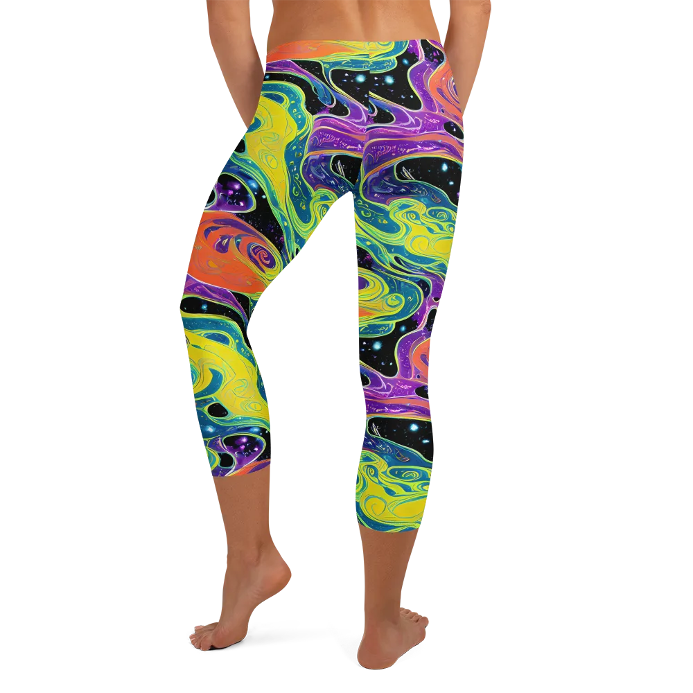 Nebula Nectar on Capri Leggings — Back