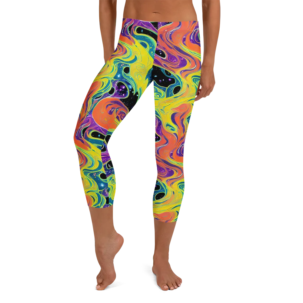 Nebula Nectar on Capri Leggings — Front