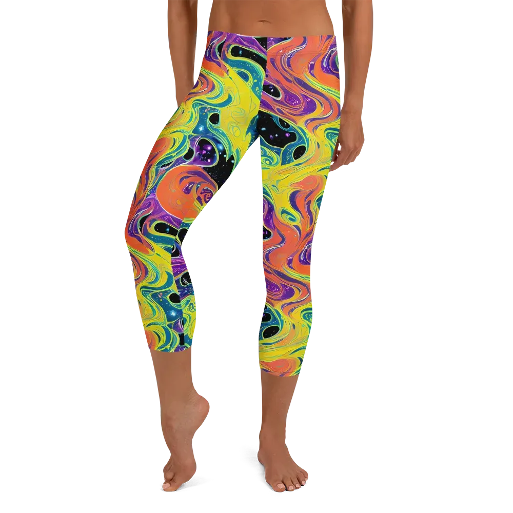 Nebula Nectar on Capri Leggings — Front