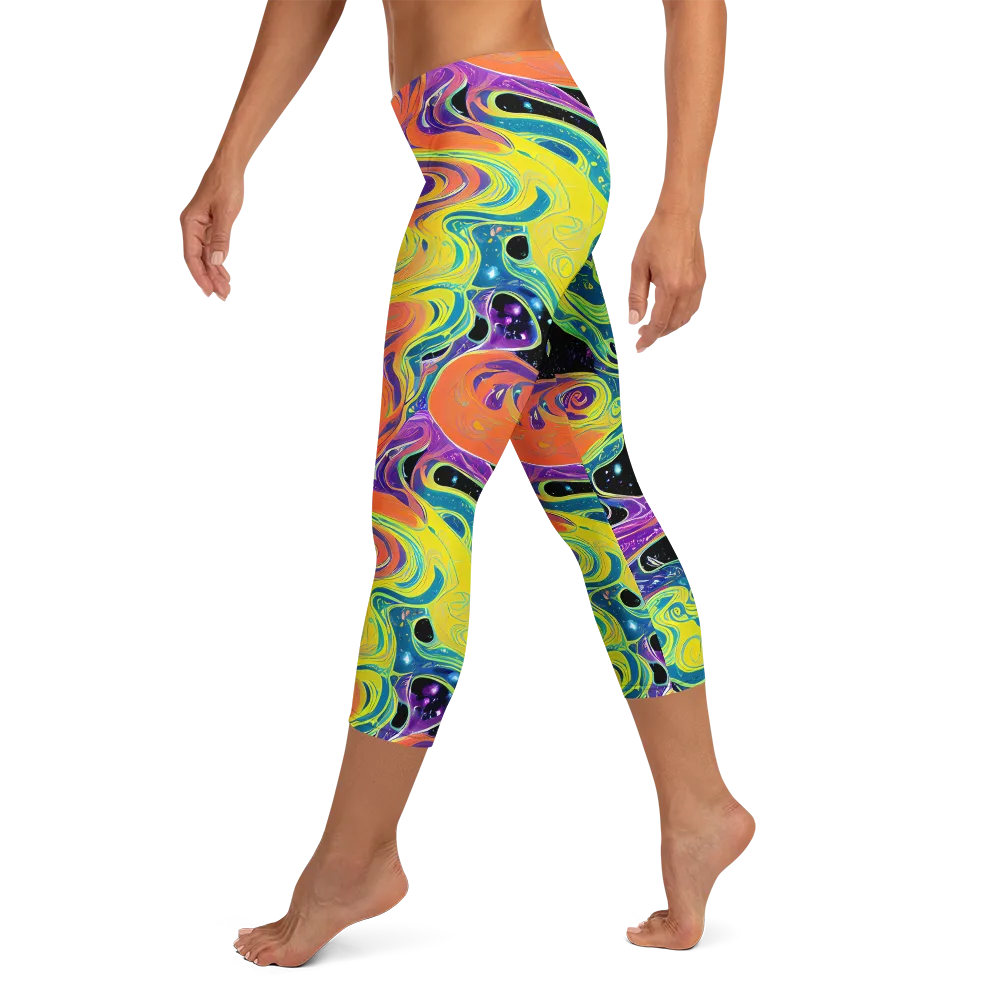 Nebula Nectar on Capri Leggings — Left