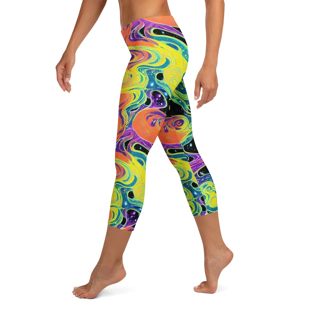 Nebula Nectar on Capri Leggings — Left