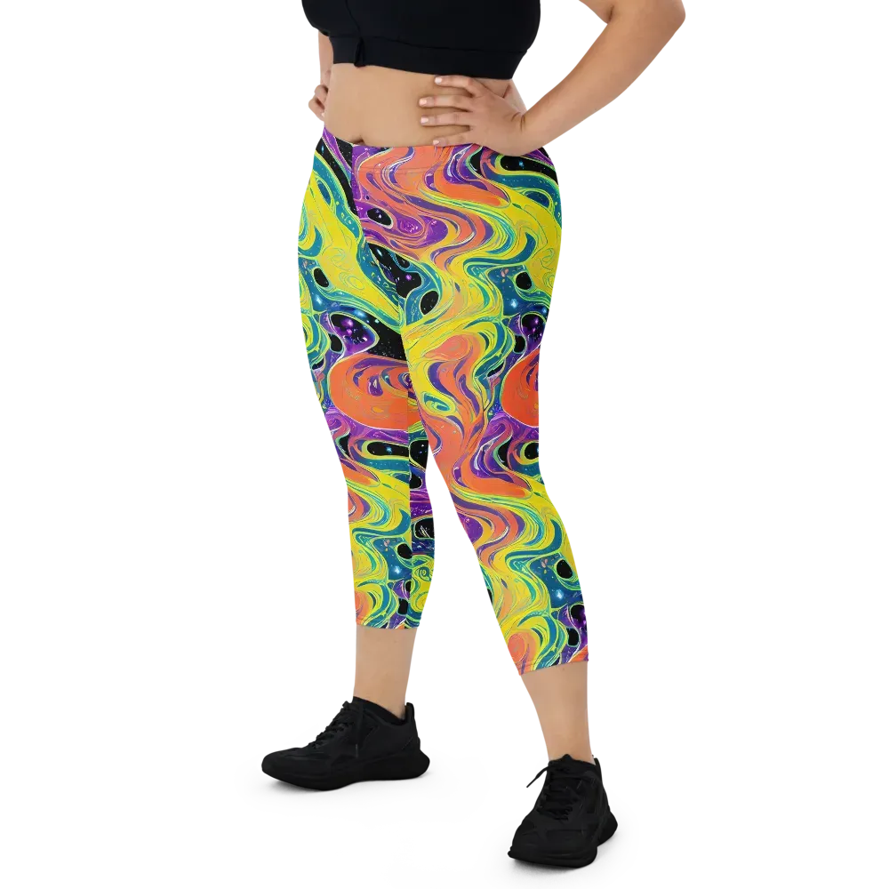 Nebula Nectar on Capri Leggings — Front