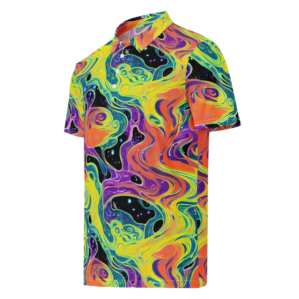 Nebula Nectar on Men's Slim Fit Polo Shirt — Left Front
