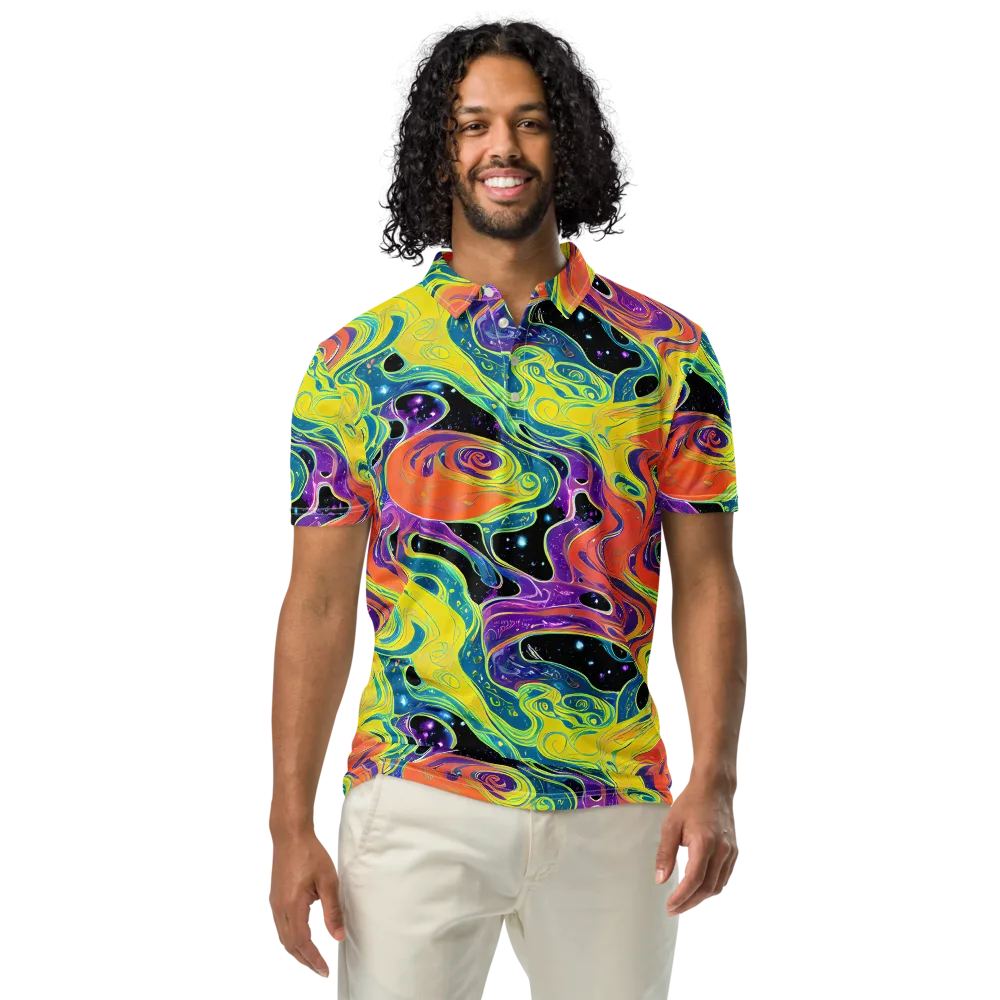 Nebula Nectar on Men's Slim Fit Polo Shirt — Front