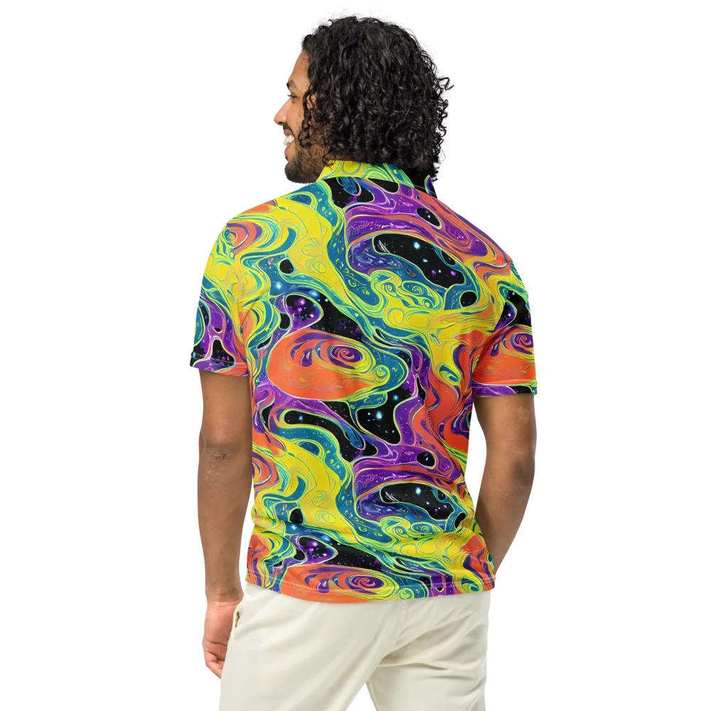 Nebula Nectar on Men's Slim Fit Polo Shirt — Back