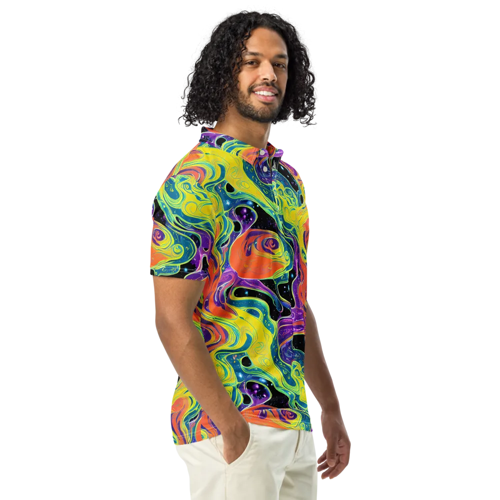 Nebula Nectar on Men's Slim Fit Polo Shirt — Right Front