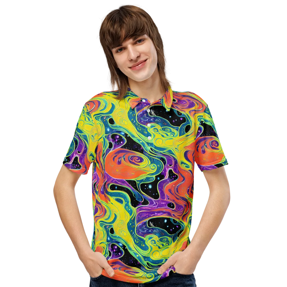 Nebula Nectar on Men's Slim Fit Polo Shirt — Front