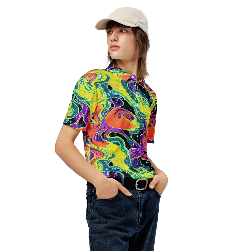 Nebula Nectar on Men's Slim Fit Polo Shirt — Right Front