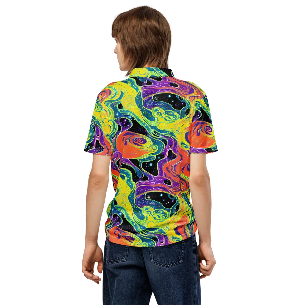 Nebula Nectar on Men's Slim Fit Polo Shirt — Back