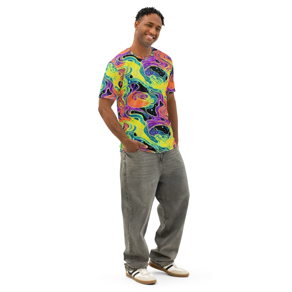 Nebula Nectar on Men's Cotton Crew Neck T-Shirt — Right Front