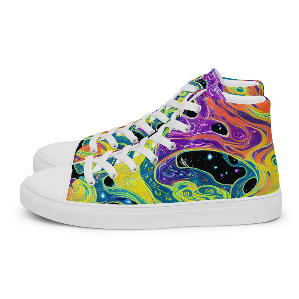 Nebula Nectar on Men's High Top Canvas Shoes — Left