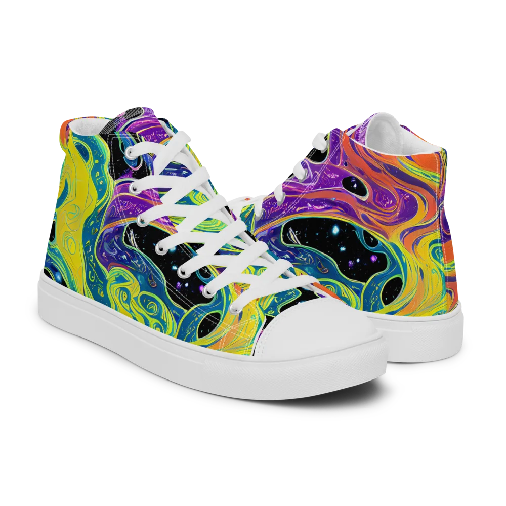 Nebula Nectar on Men's High Top Canvas Shoes — Right