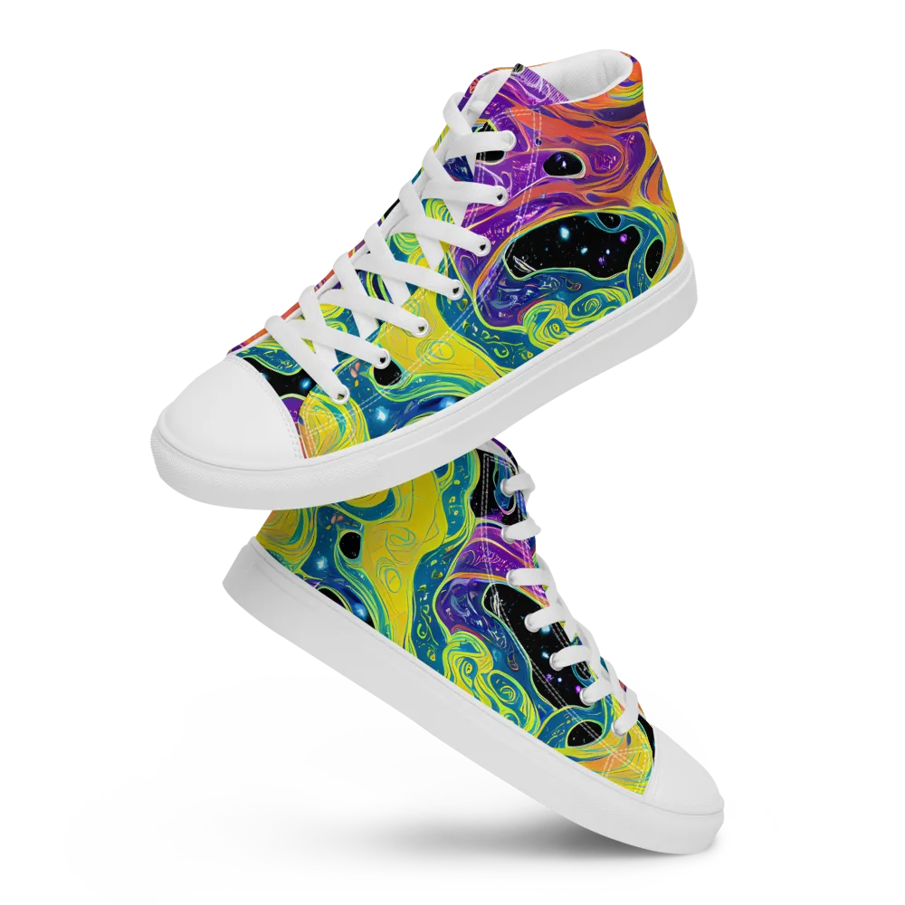 Nebula Nectar on Men's High Top Canvas Shoes — Front