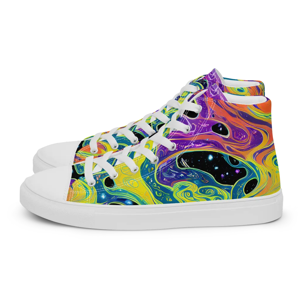 Nebula Nectar on Women's High Top Canvas Shoes — Left