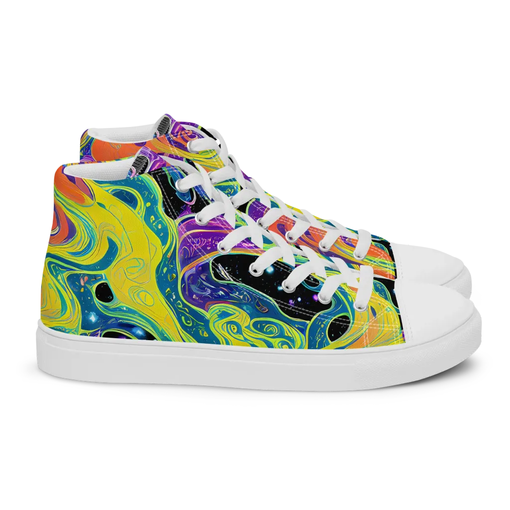 Nebula Nectar on Women's High Top Canvas Shoes — Right