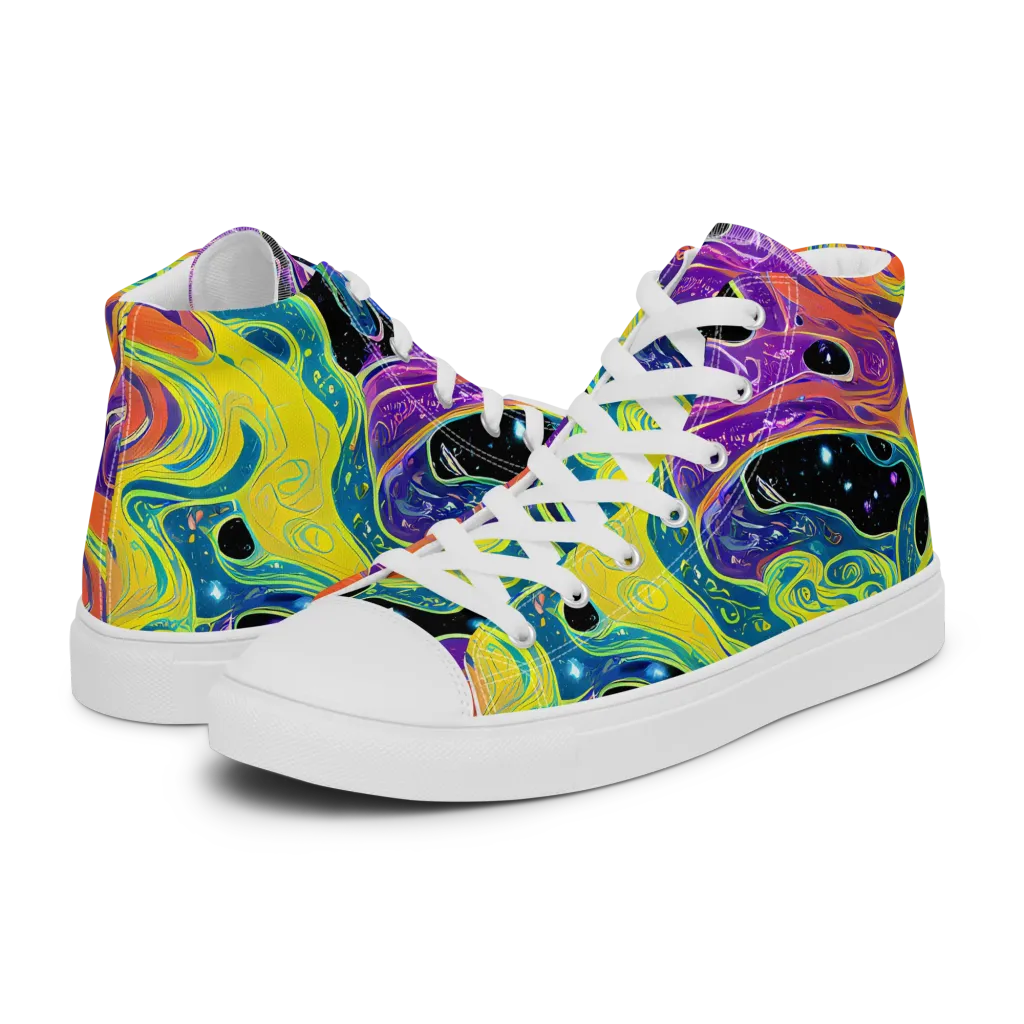 Nebula Nectar on Women's High Top Canvas Shoes — Left