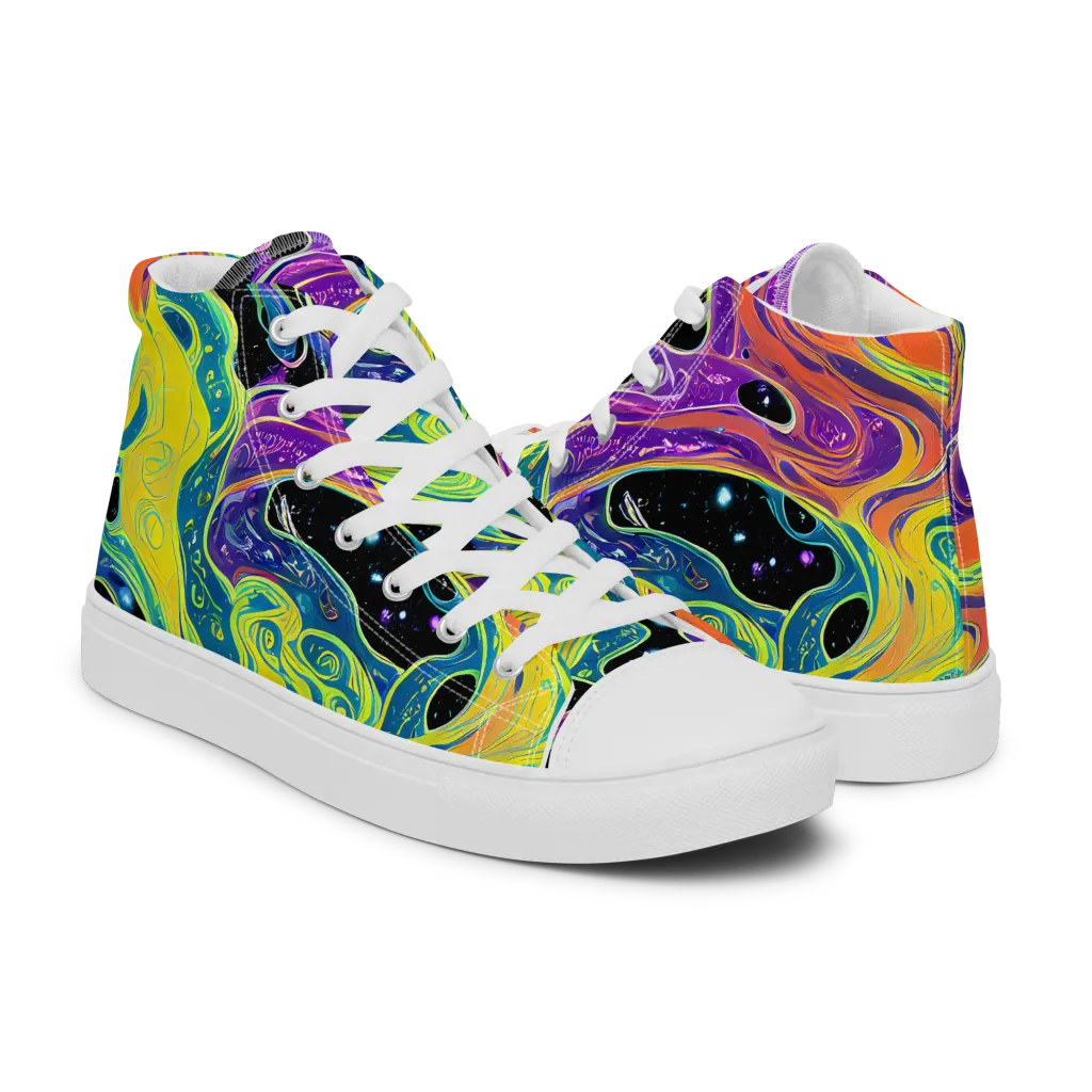 Nebula Nectar on Women's High Top Canvas Shoes — Right
