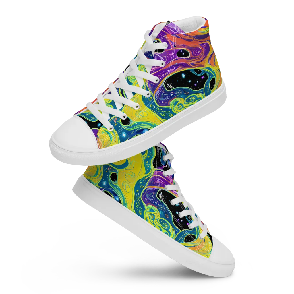 Nebula Nectar on Women's High Top Canvas Shoes — Front
