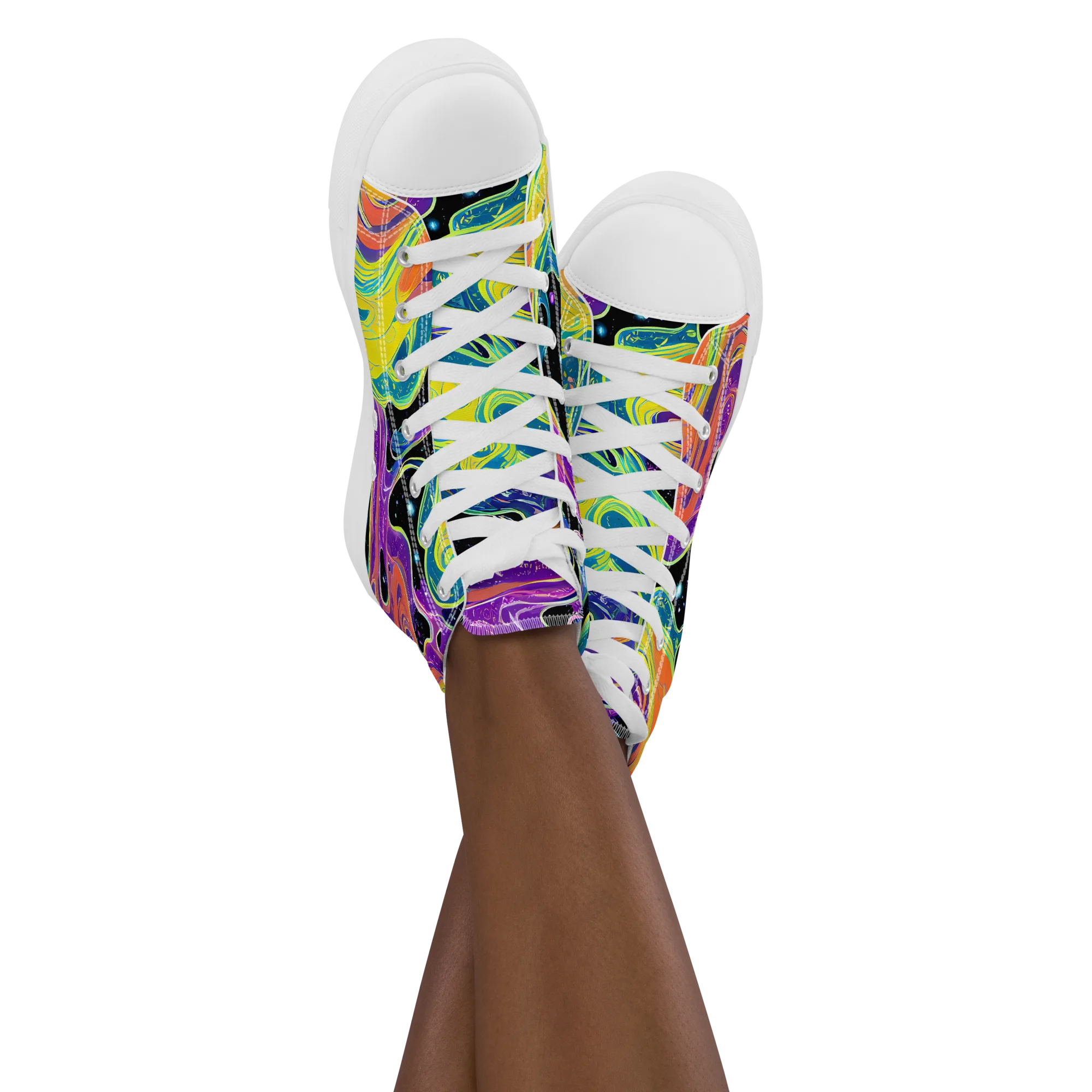 Nebula Nectar on Women's High Top Canvas Shoes — Front