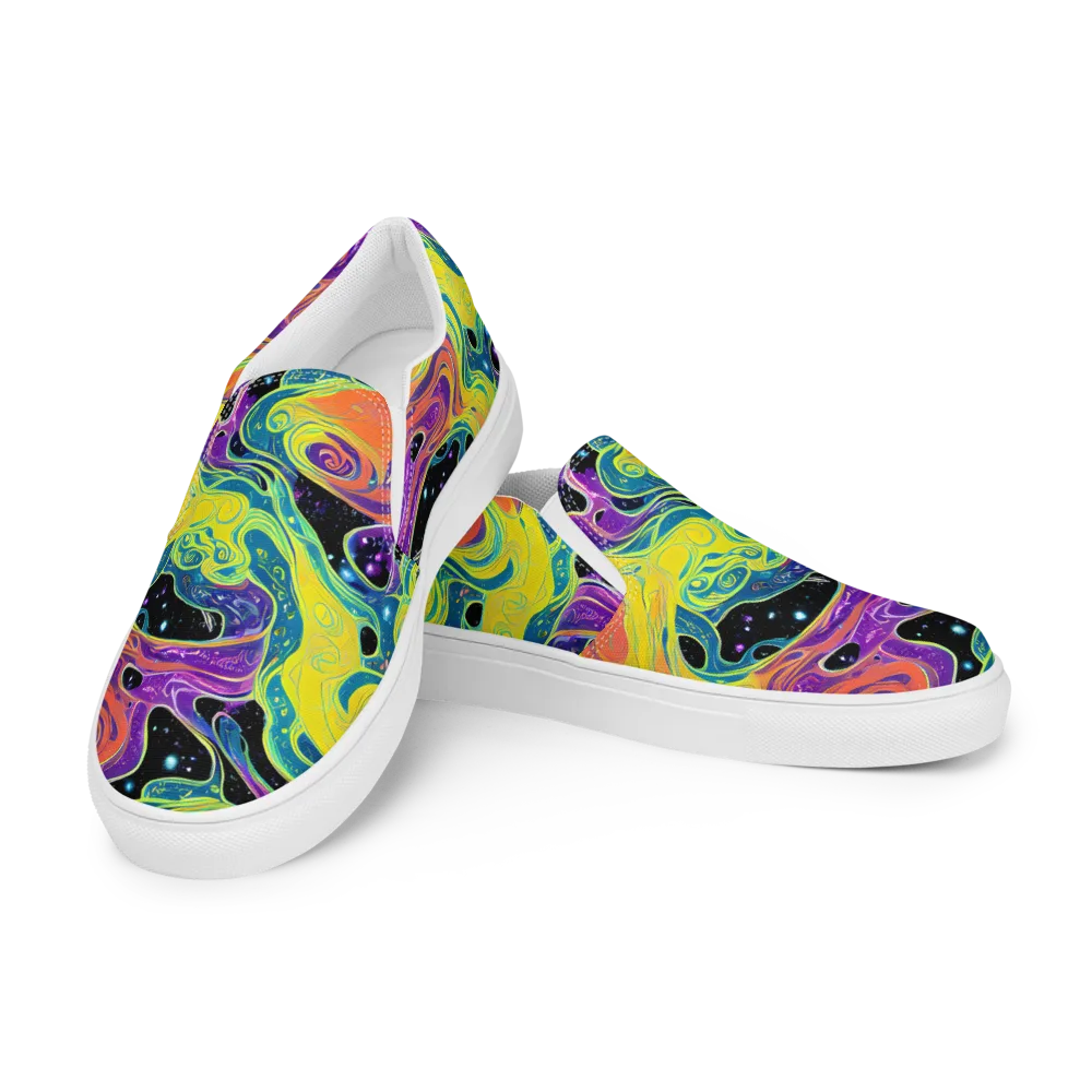 Nebula Nectar on Men's Slip-On Canvas Shoes — Left Front