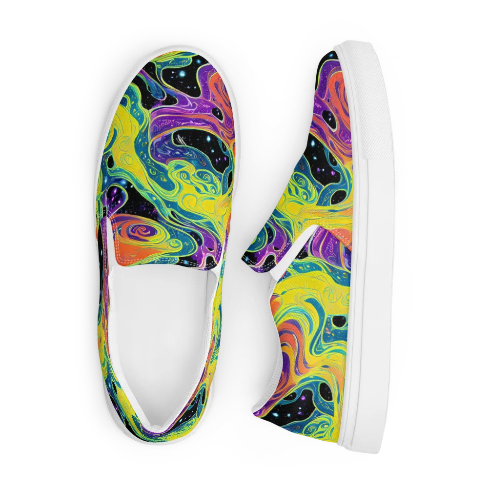Nebula Nectar on Men's Slip-On Canvas Shoes — Front