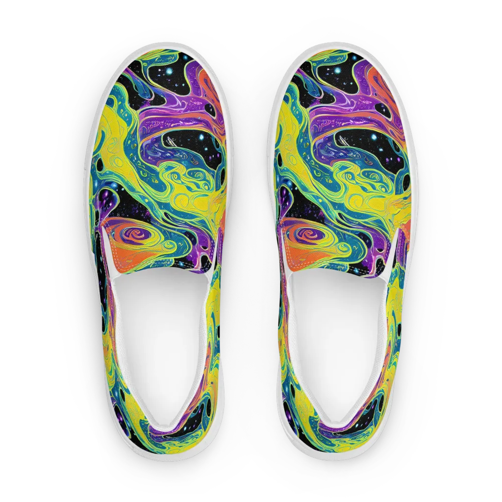 Nebula Nectar on Women's Slip-On Canvas Shoes — Front