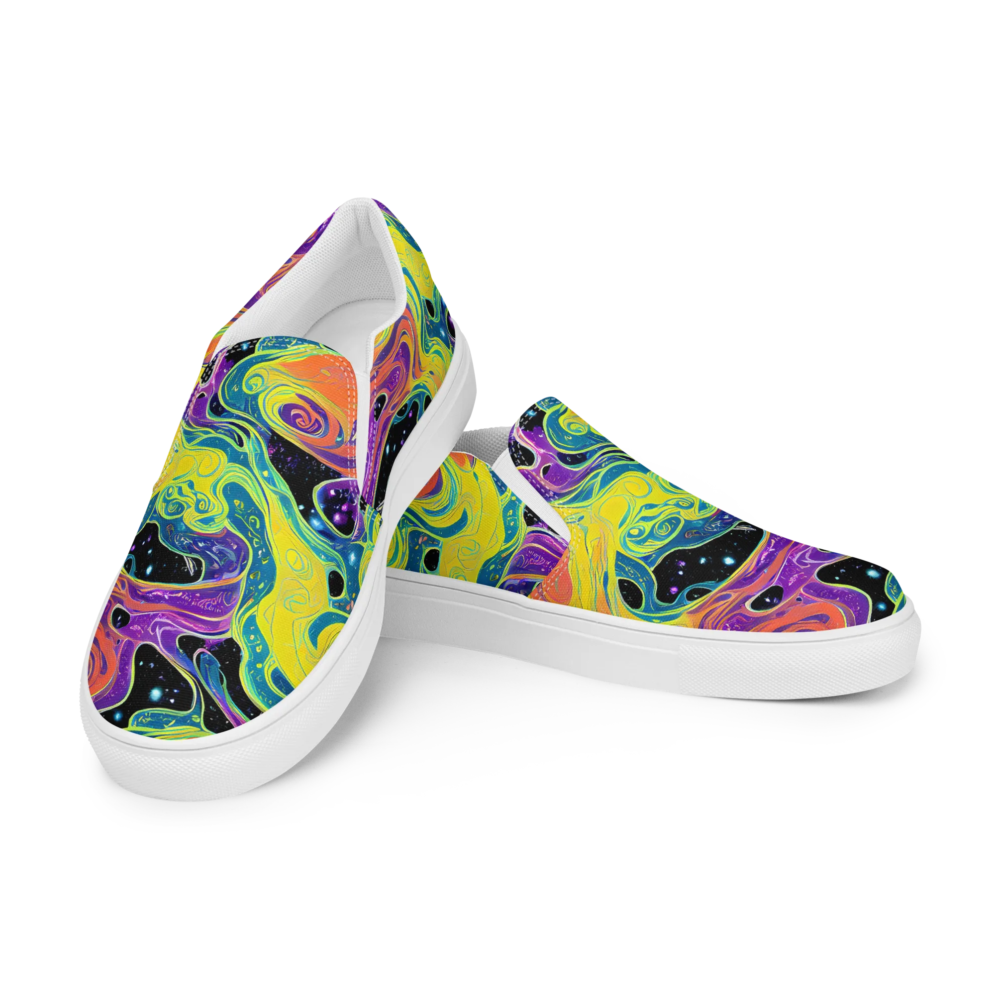 Nebula Nectar on Women's Slip-On Canvas Shoes — Left Front