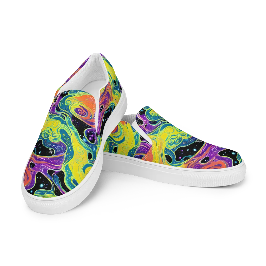Nebula Nectar on Women's Slip-On Canvas Shoes — Left Front